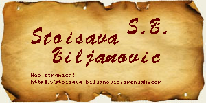 Stoisava Biljanović vizit kartica